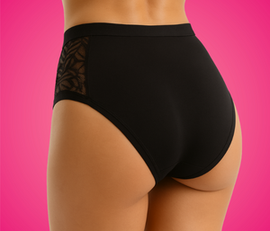 Pelvi Lace Accent High-Waist – Midnight Black, Briefs, Pelvi Store